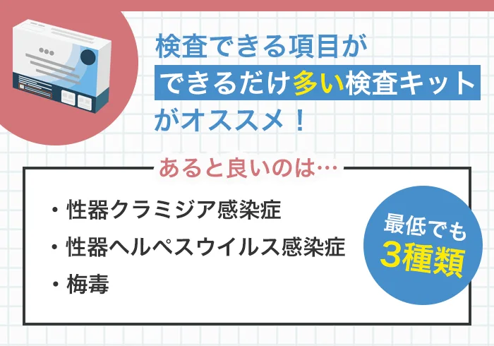 検査できる項目ができるだけ多い性病検査キットを選ぶこと